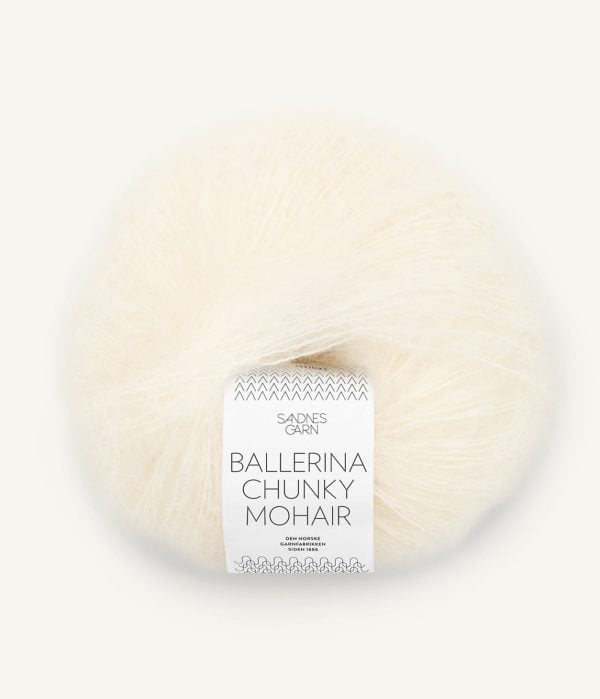 BALLERINA CHUNKY MOHAIR Natural White 1012
