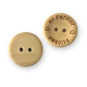 KNAPP STICKAD AV FARMOR Ljus trä 20 mm