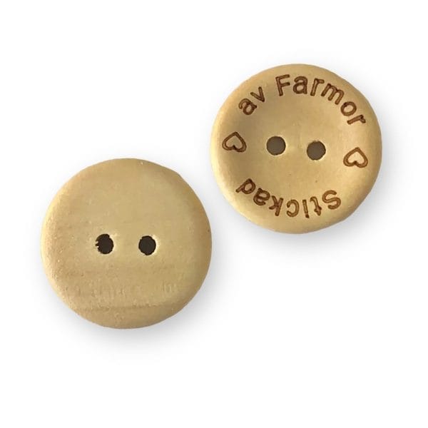 KNAPP STICKAD AV FARMOR Ljus trä 20 mm