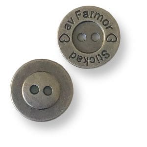 KNAPP STICKAD AV FARMOR Antik Silver Metall 15 mm