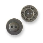 KNAPP STICKAD MED KÄRLEK Antik Silver Metall 15 mm