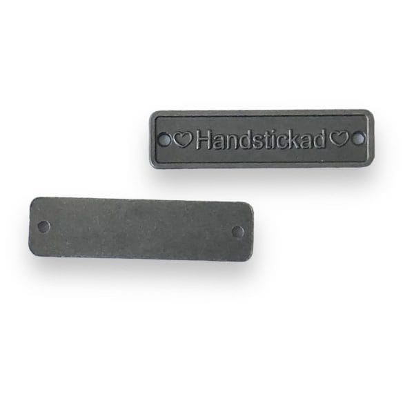 PLATTA HANDSTICKAD Antik Silver Metall 30 mm