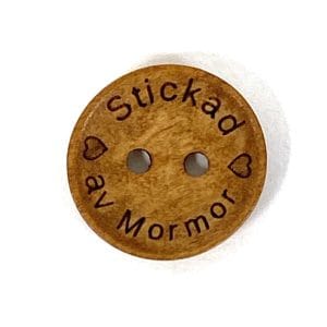 KNAPP STICKAD AV MORMOR Ljusbrun trä 18 mm