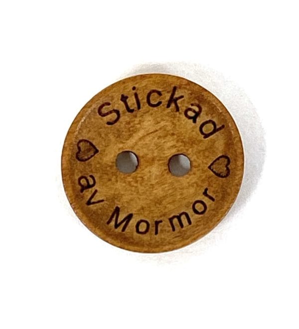 KNAPP STICKAD AV MORMOR Ljusbrun trä 18 mm