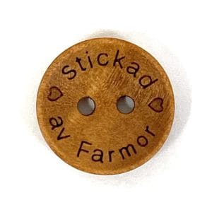 KNAPP STICKAD AV FARMOR Ljusbrun trä 18 mm