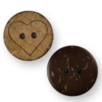 KNAPP HJÄRTA Kokos 18 mm